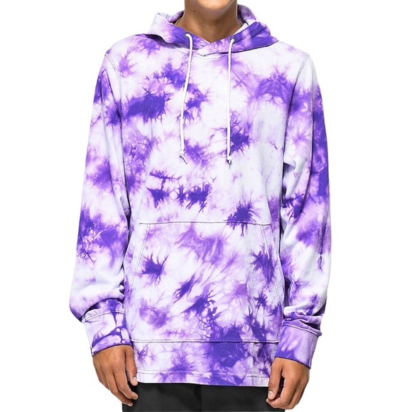 blue and purple tie dye hoodie